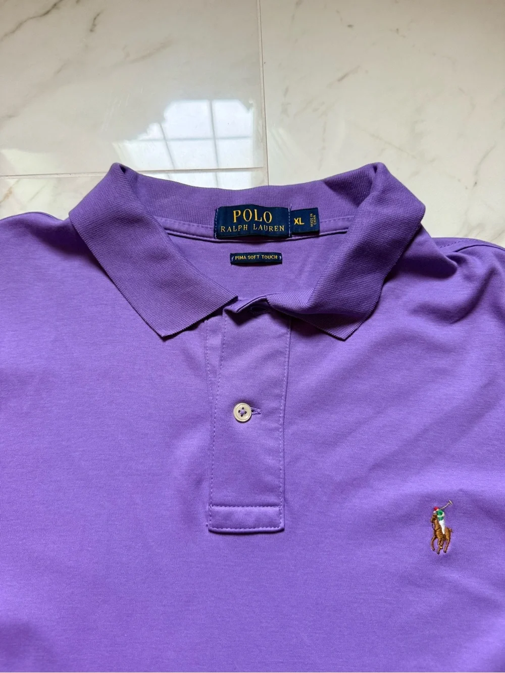 Ralph Lauren Purple Polo Shirt with Embroidered Pony